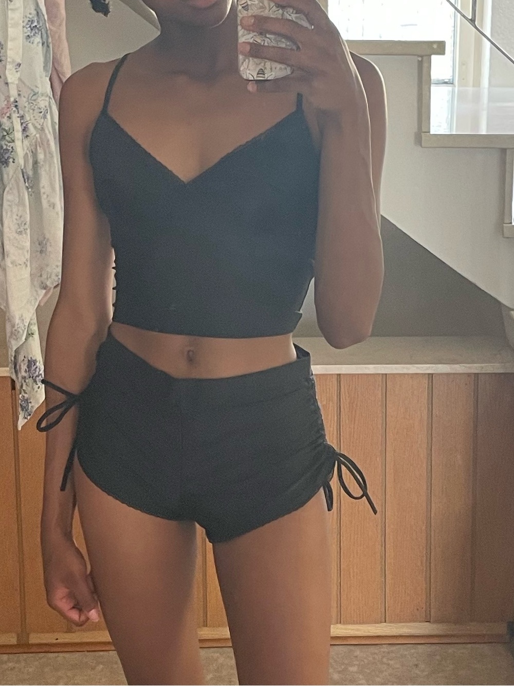 Savage X Fenty Black Side-Tie Lounge Set